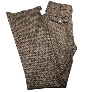 NWT Cabi Womens 4 Long Brown Black Director Trouser Flare Pants High Rise